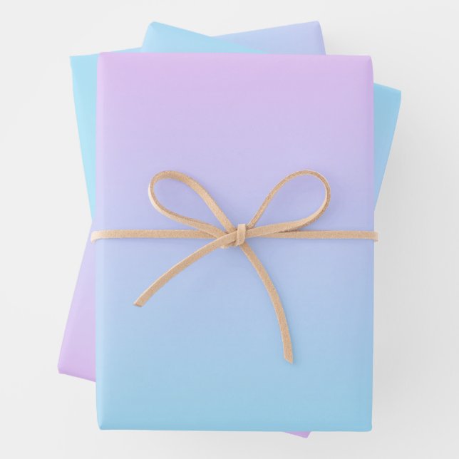 Ombré Pink and Turquoise Gradient Wrapping Paper Sheets (In situ)