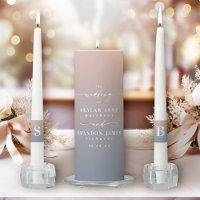 Ombre Pink & Blue Bride & Groom Monogram Wedding
