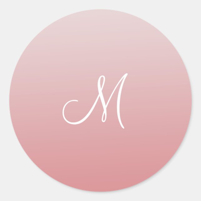 Ombre Pink Classic Round Sticker (Front)