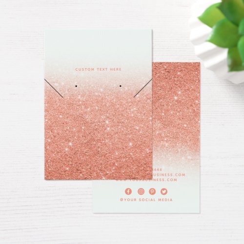 Ombre Pink Glitter Jewelry Earring Display Card