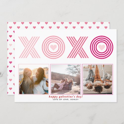 Ombre pink HOHO Galentines Day heart photo Holiday