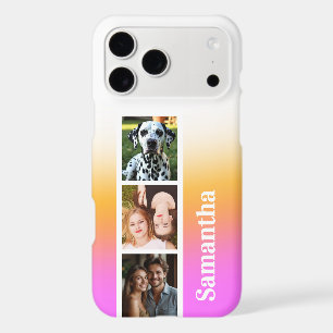 Ombre Pink Orange Photo Personalized Name iPhone 17 Pro Max Case