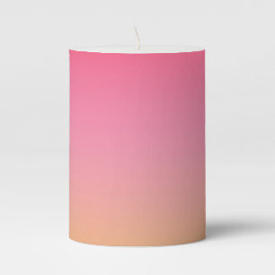 Ombre Pink Orange Pillar Candle