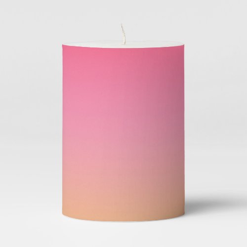 Ombre Pink Orange  Pillar Candle