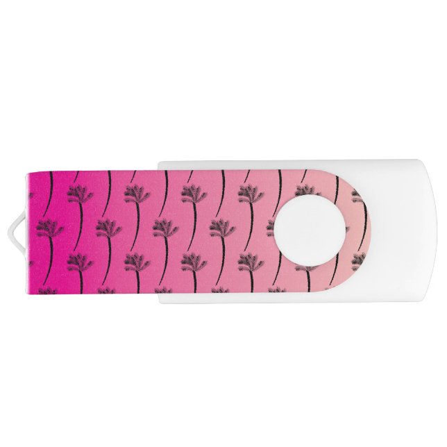 Ombre Pink Palm Tree Flash Drive (Back)