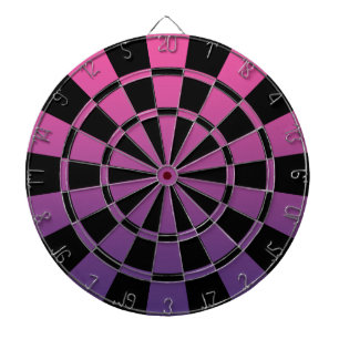 Ombre Pink Purple And Black Dartboard With Darts