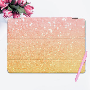 Ombre Pink Yellow Glitter Sparkles iPad Pro Cover