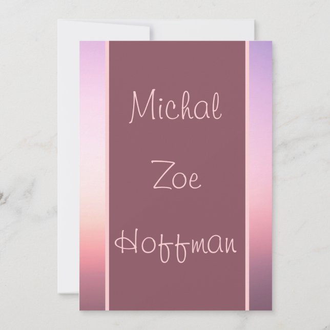 Ombre Plum Invitation (Back)