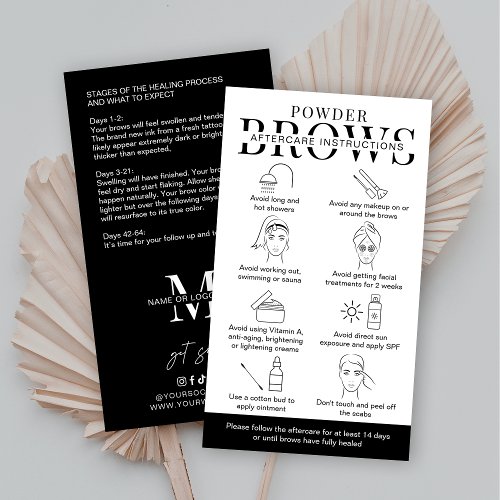 Ombre Powder Brows Aftercare Guide Minimalist Business Card