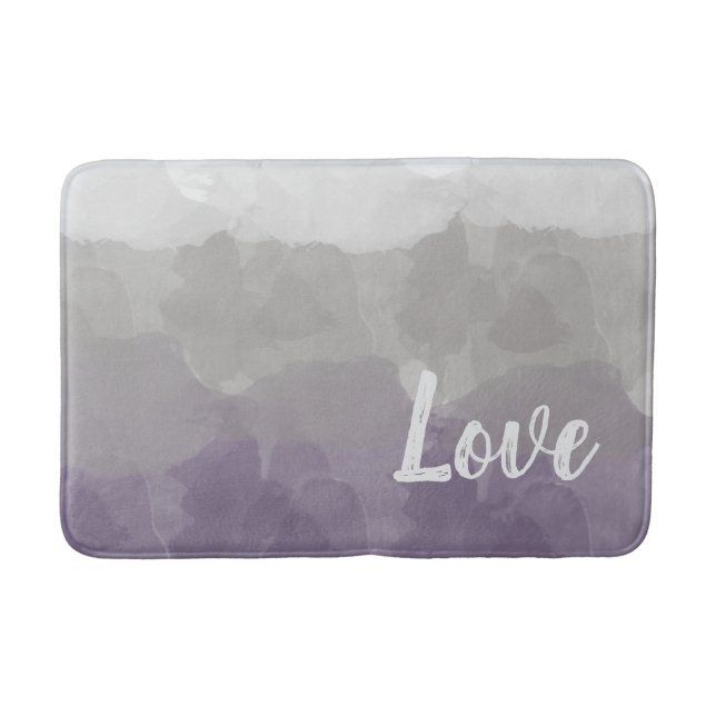 Ombre Purple and Gray Love Graceful Gradient Bath Mat (Front)