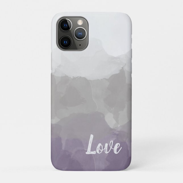 Ombre Purple and Gray Love Graceful Gradient Case-Mate iPhone Case (Back)