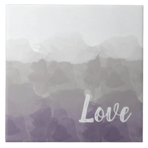 Ombre Purple and Gray Love Graceful Gradient Ceramic Tile