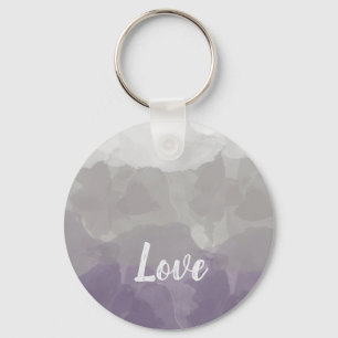 Ombre Purple and Gray Love Graceful Gradient Keychain