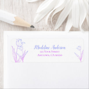 Ombre Purple Blue Spring Tulips Return Address Label