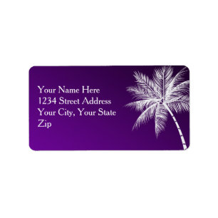 OMBRÉ PURPLE TROPICAL PALMS Address Label