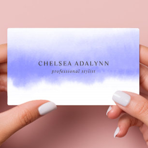 Ombre Purple Watercolor Minimalist Social Media Business Card