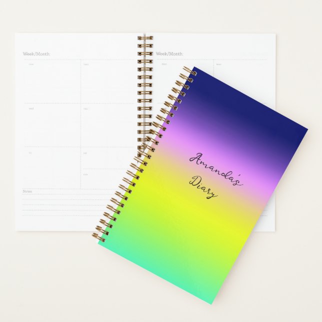Ombre purple yellow green spring summer colors planner (Display)