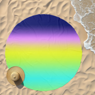 Ombre purple yellow green spring summer colors rig beach towel