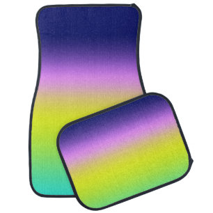 Ombre purple yellow green spring summer colors rig car floor mat