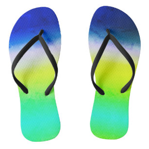 Ombre purple yellow green spring summer colors rig flip flops