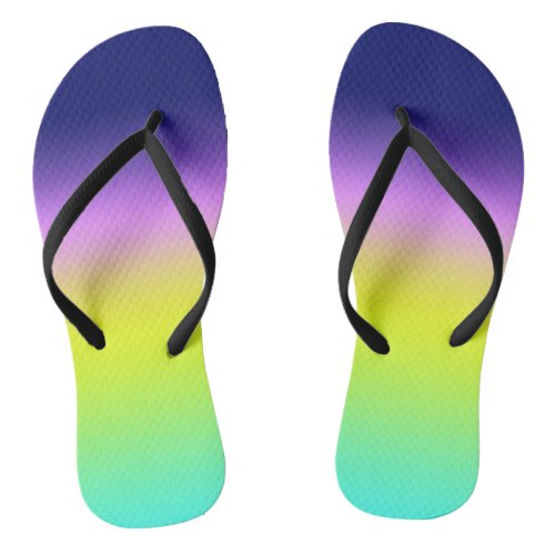 Ombre purple yellow green spring summer colors rig flip flops