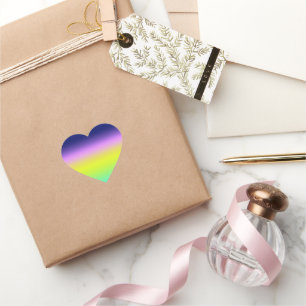 Ombre purple yellow green spring summer colors rig heart sticker