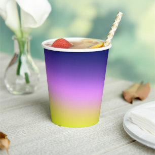 Ombre purple yellow green spring summer colors rig paper cups