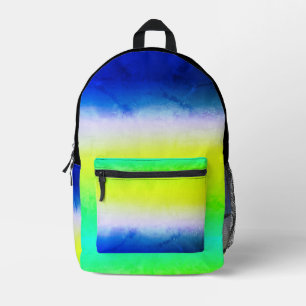 Ombre purple yellow green spring summer colors rig printed backpack
