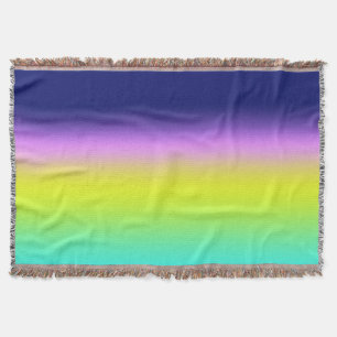 Ombre purple yellow green spring summer colors rig throw blanket