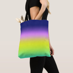 Ombre purple yellow green spring summer colors rig tote bag