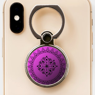 Ombre Purple Yoga Circular Ornament Phone Ring Stand