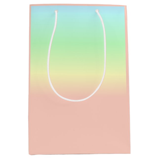 Ombre Rainbow Abstract Pastel Pattern Medium Gift Bag (Front)