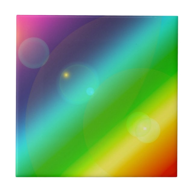 ombre rainbow ceramic tile (Front)