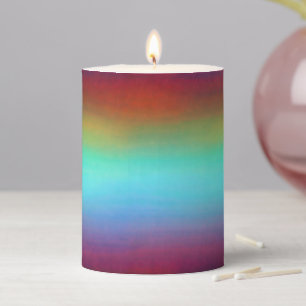 Ombre Rainbow Colors Pillar Candle