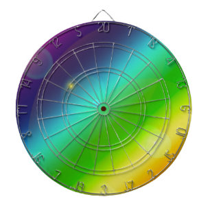 ombre rainbow dartboard with darts