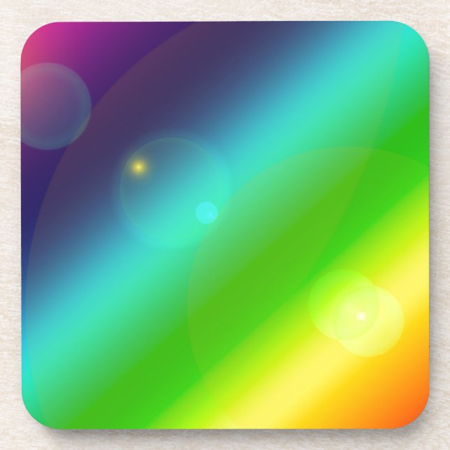 ombre rainbow drink coaster (Front)