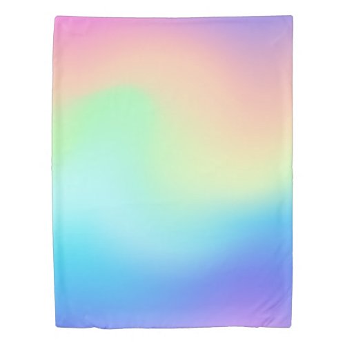 ombre rainbow gradient holographic Vaporwave  Duvet Cover