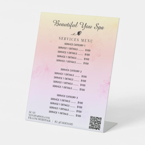  Ombre Rainbow Pastel Table Pedestal Sign