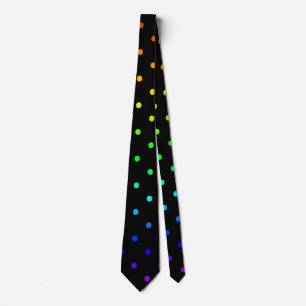 ombre rainbow polka dots gradient colorful neck tie