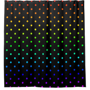 ombre rainbow polka dots gradient colorful shower curtain