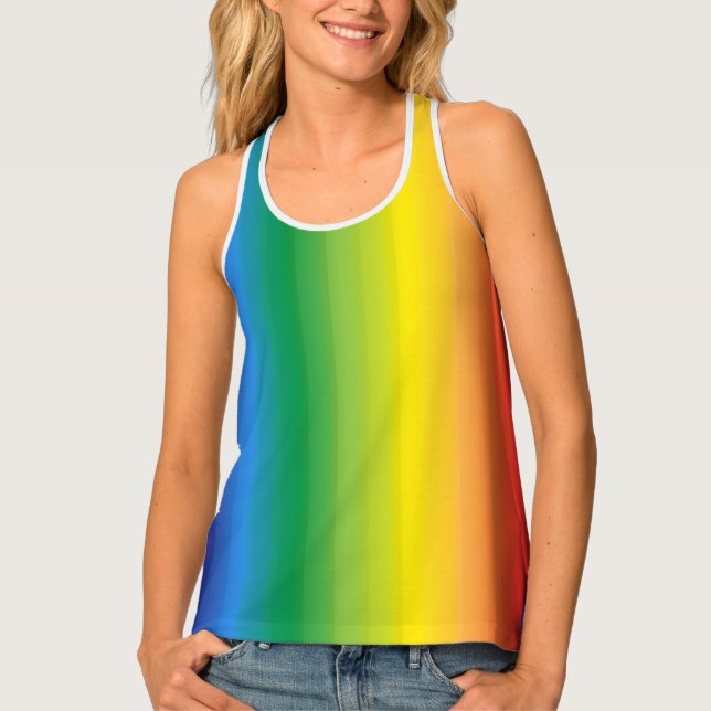 Ombre Rainbow Pride Bold Bright  Tank Top (Front)