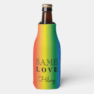 . Ombre Rainbow Pride Summer Party Personalized Bottle Cooler