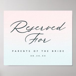 Ombre Reserved For Wedding Reception Seating Sign