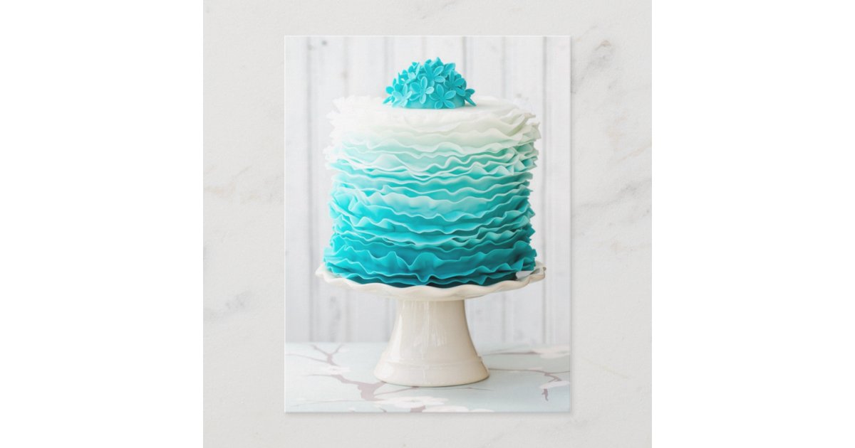 Postcard Ruffle Edges Ombre ruffle cake postcard | Zazzle