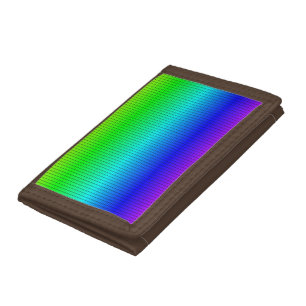 Ombre Shaded Rainbow Neon Grid Tri-fold Wallet