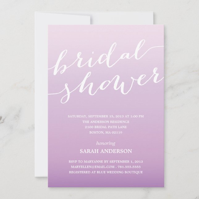 OMBRE SHOWER | BRIDAL SHOWER INVITATION (Front)