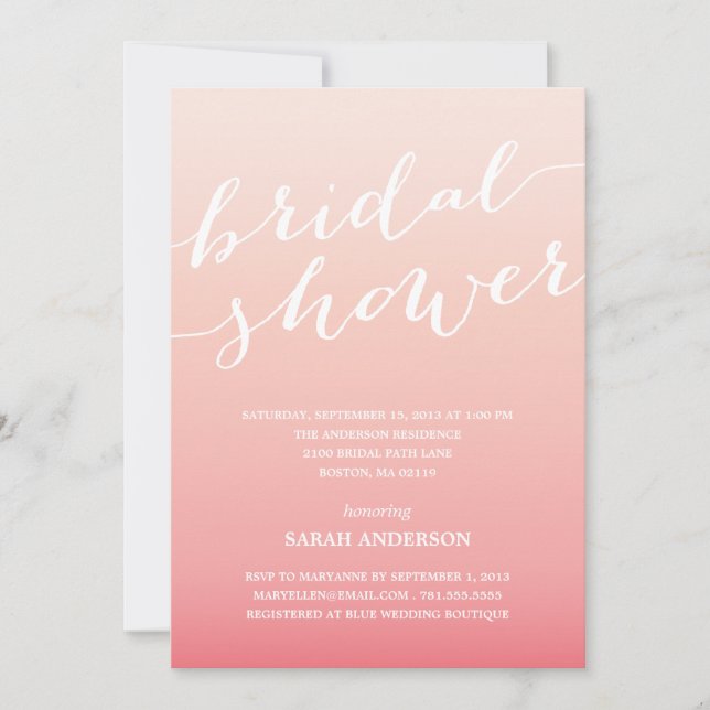 OMBRE SHOWER | BRIDAL SHOWER INVITATION (Front)