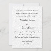 Ombre silver and Black Swirling Border Wedding Invitation (Back)