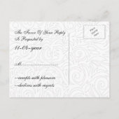 Ombre silver and Black Swirling Border Wedding Invitation Postcard (Back)