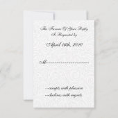 Ombre silver and Black Swirling Border Wedding RSVP Card (Back)